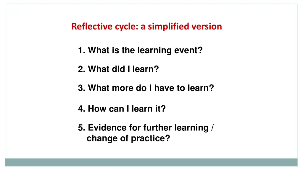 reflective cycle a simplified version