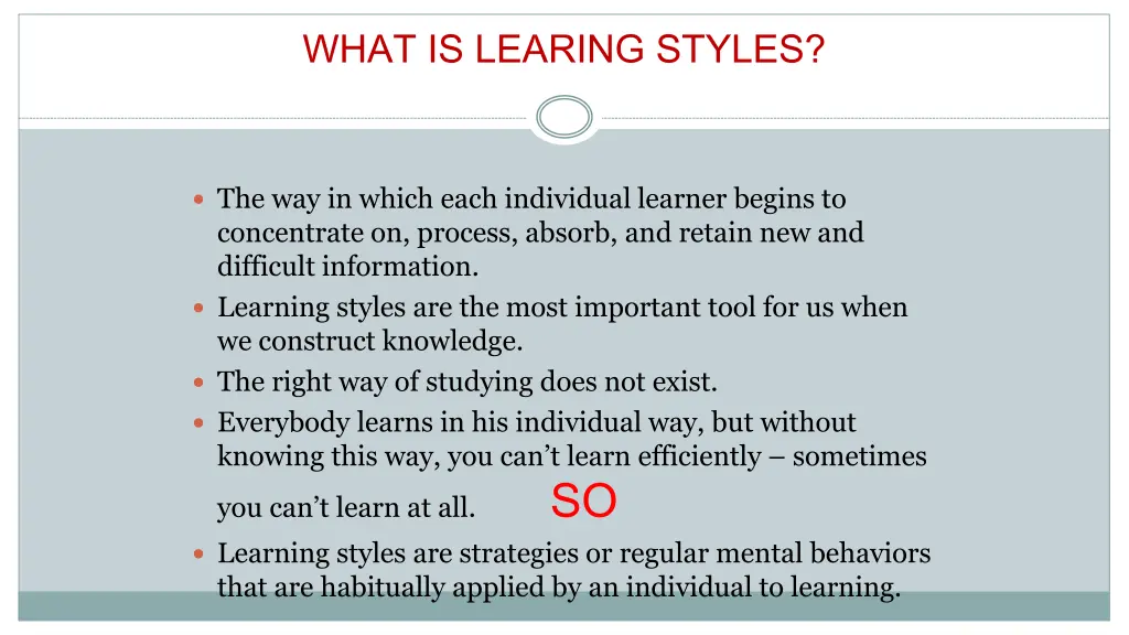 what is learing styles