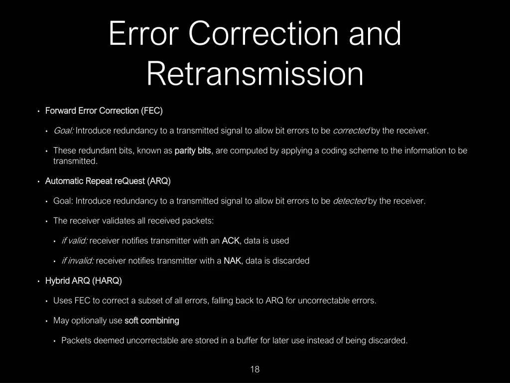 error correction and retransmission