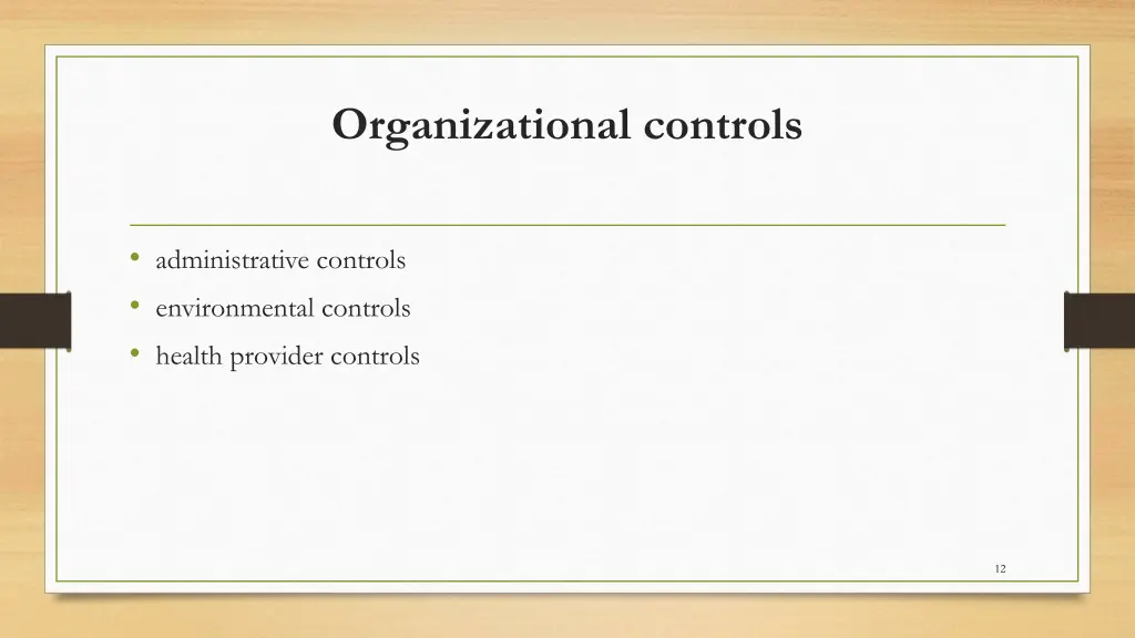 organizational controls