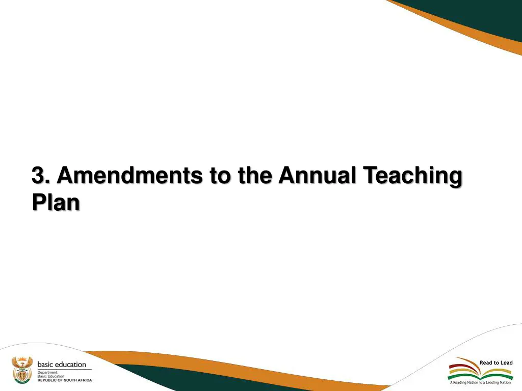 3 amendments to the annual teaching plan 1