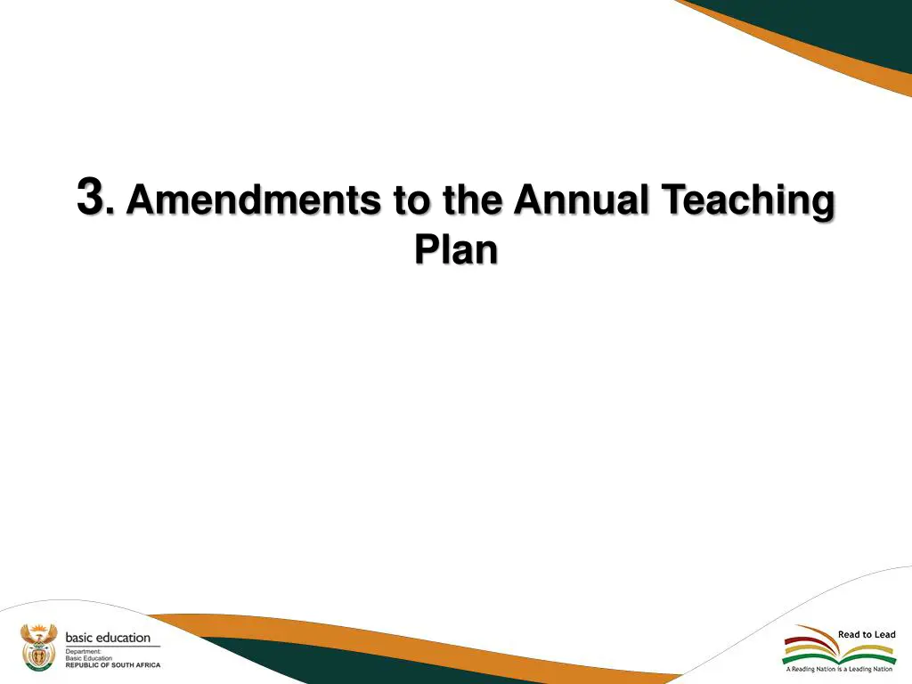 3 amendments to the annual teaching plan 2