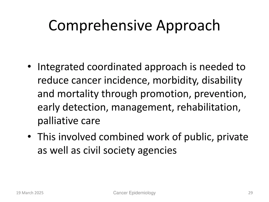 comprehensive approach