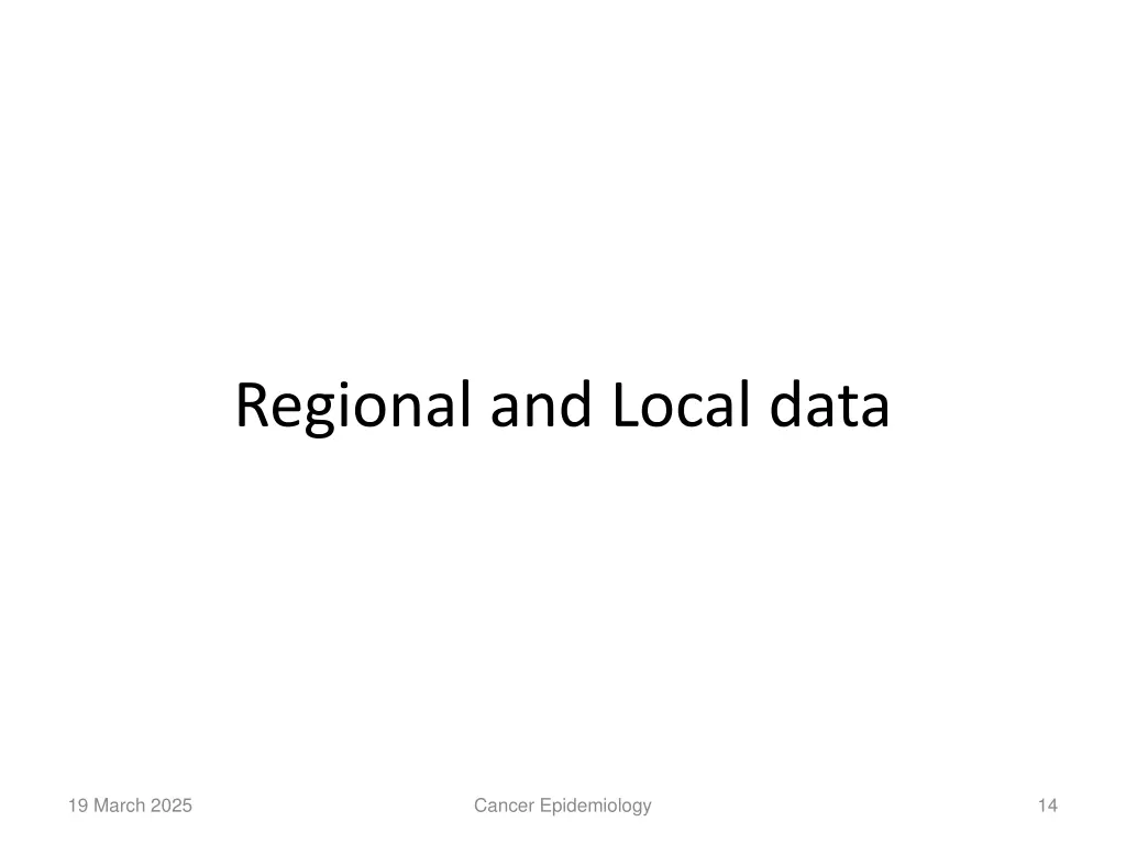 regional and local data