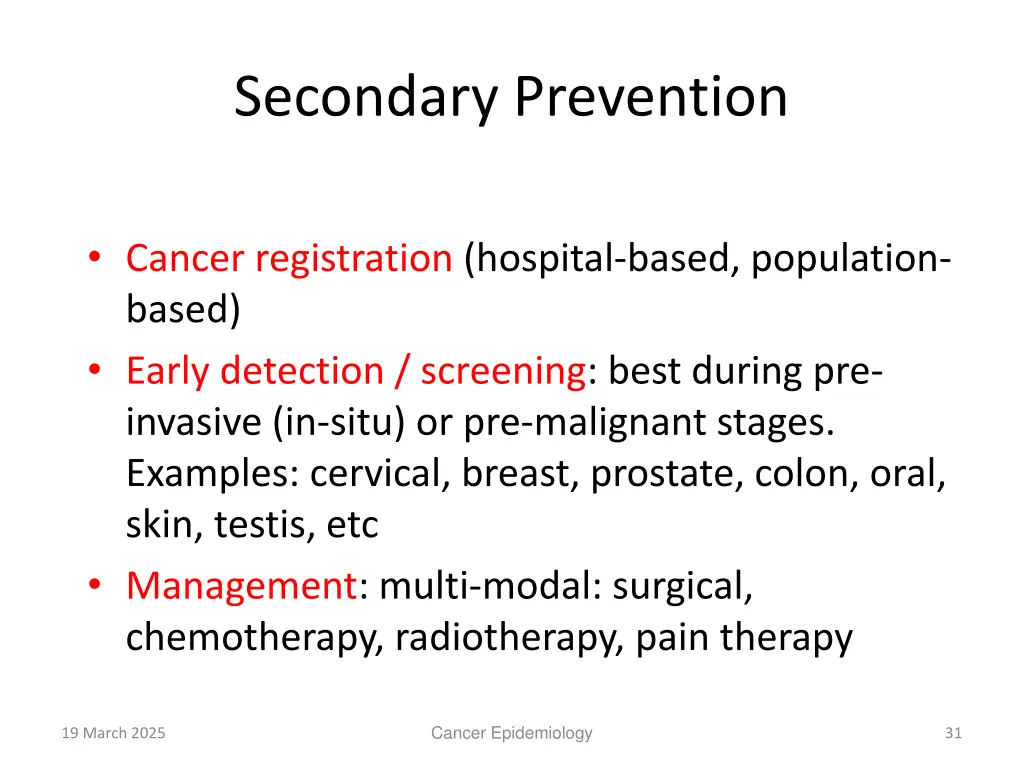 secondary prevention