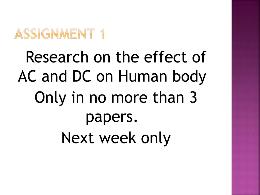 assignment 1 research on the effect