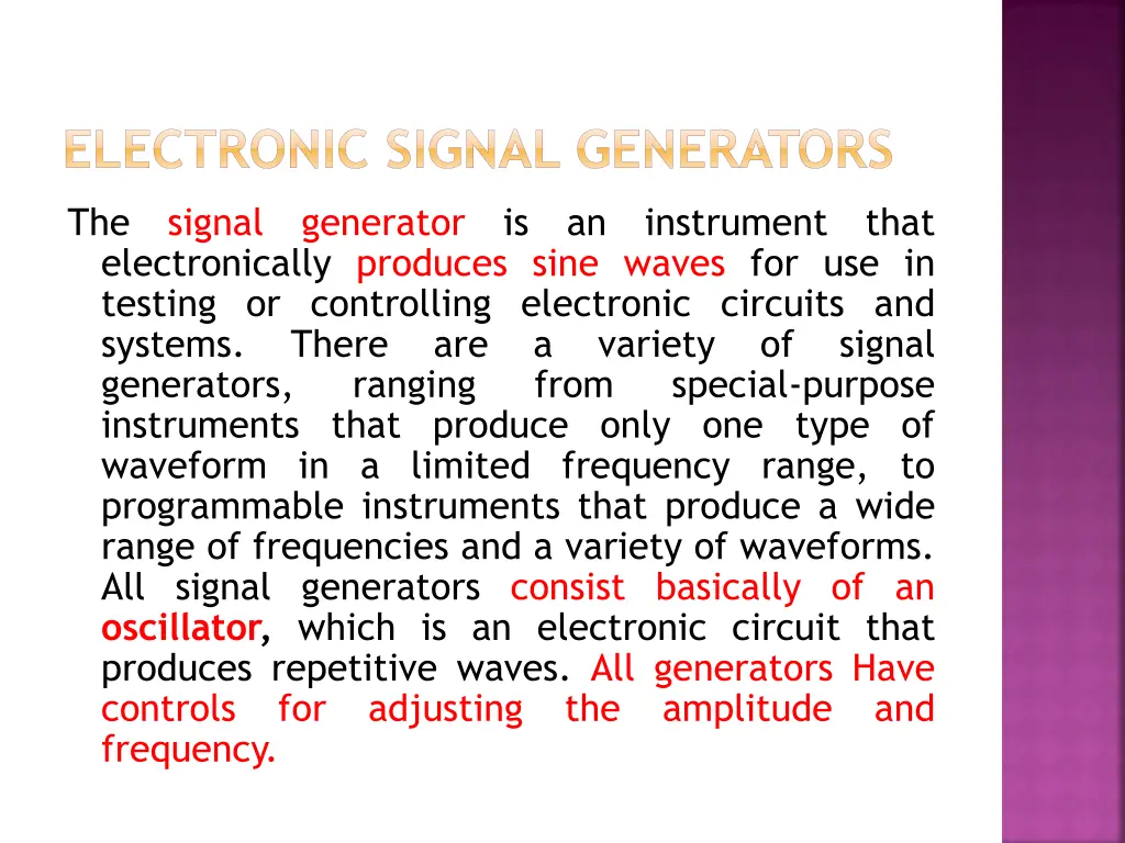 electronic signal generators