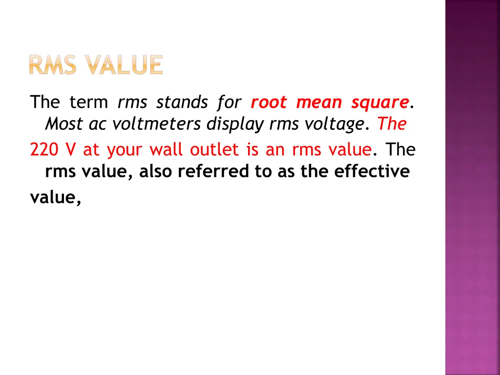 rms value