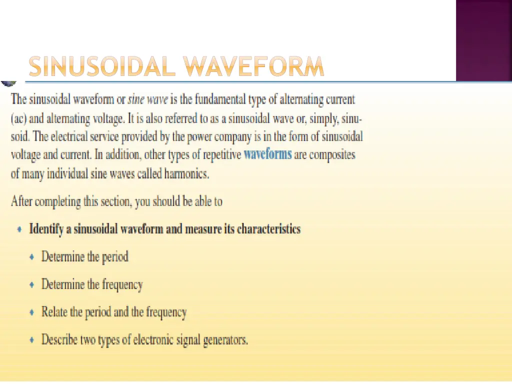 sinusoidal waveform