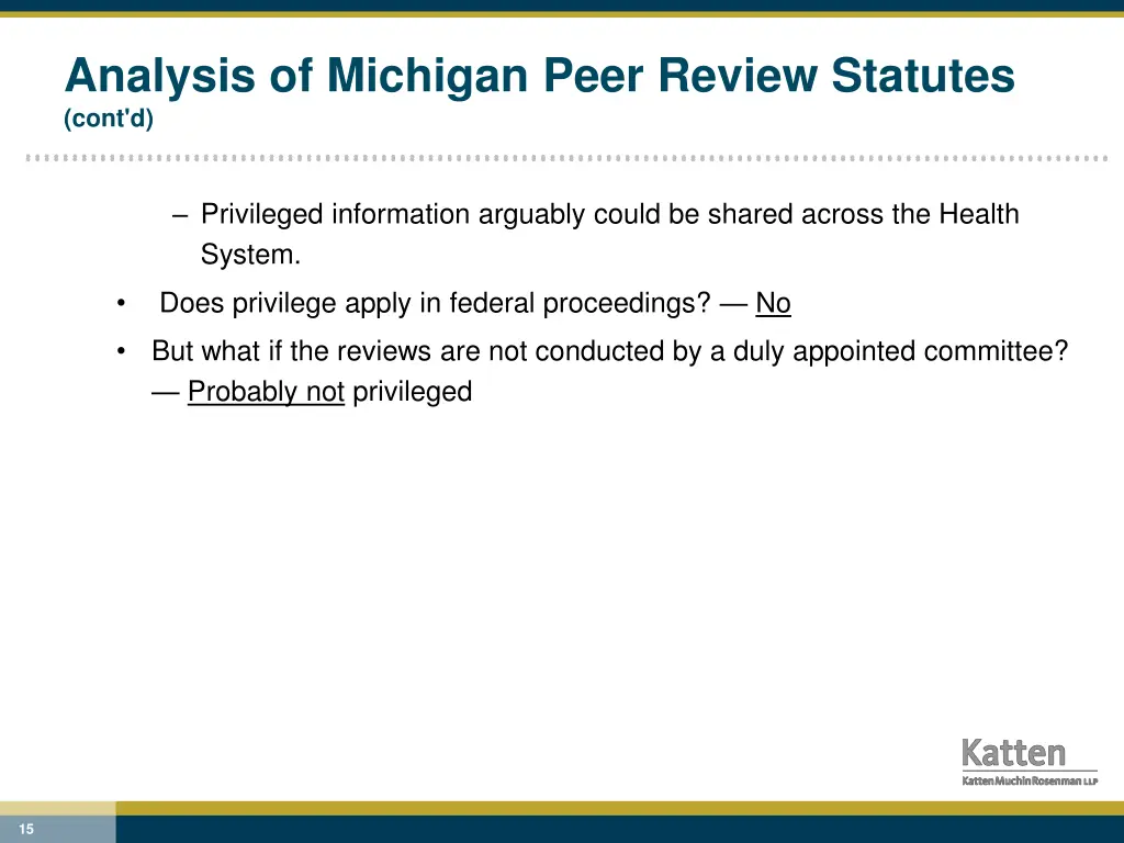 analysis of michigan peer review statutes cont d 1