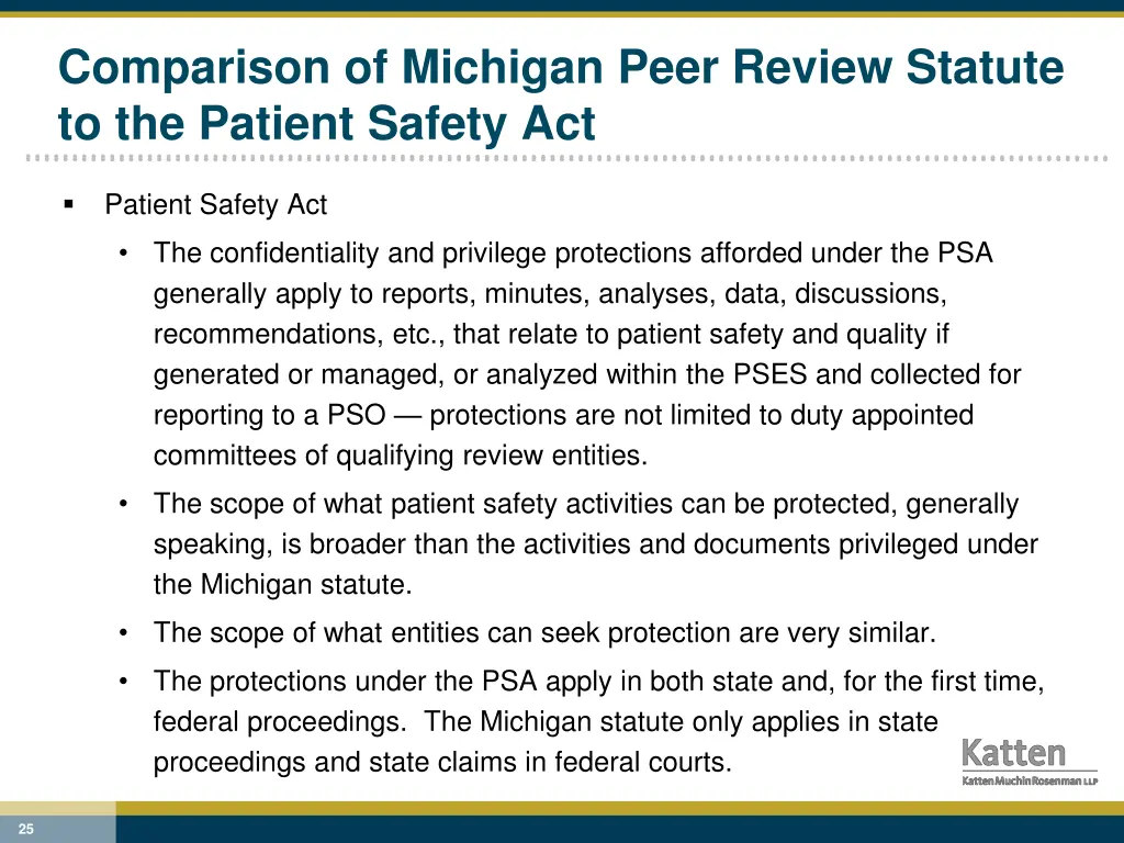 comparison of michigan peer review statute