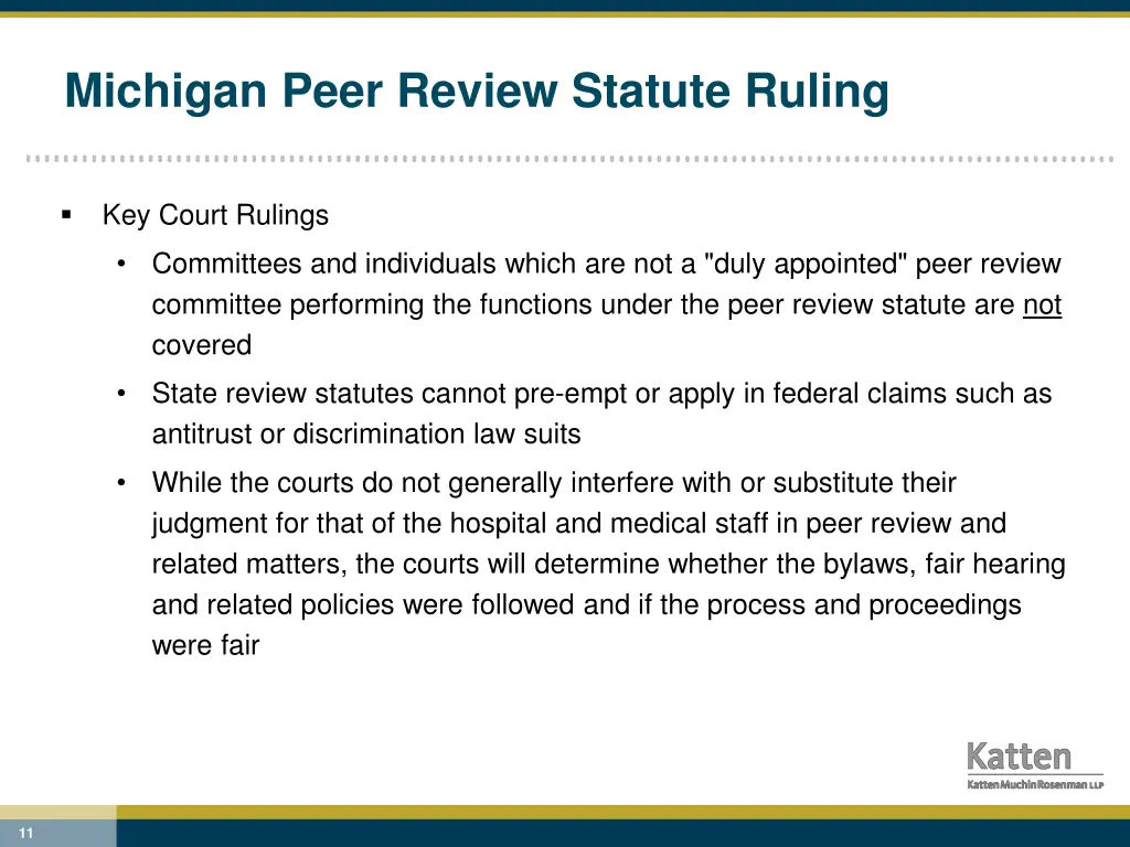 michigan peer review statute ruling