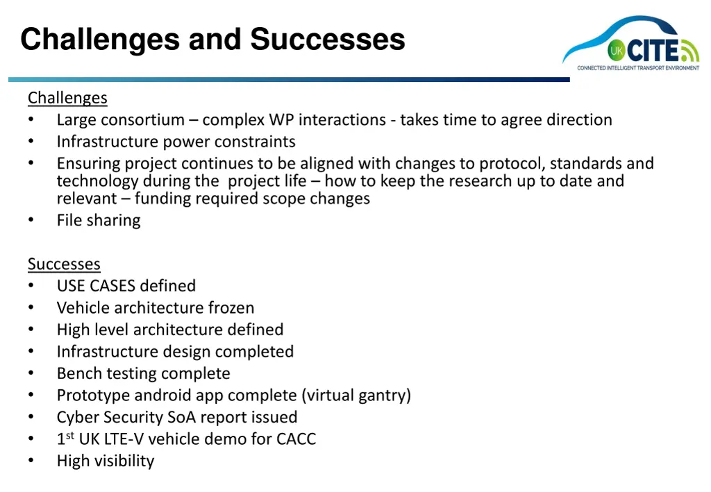challenges and successes