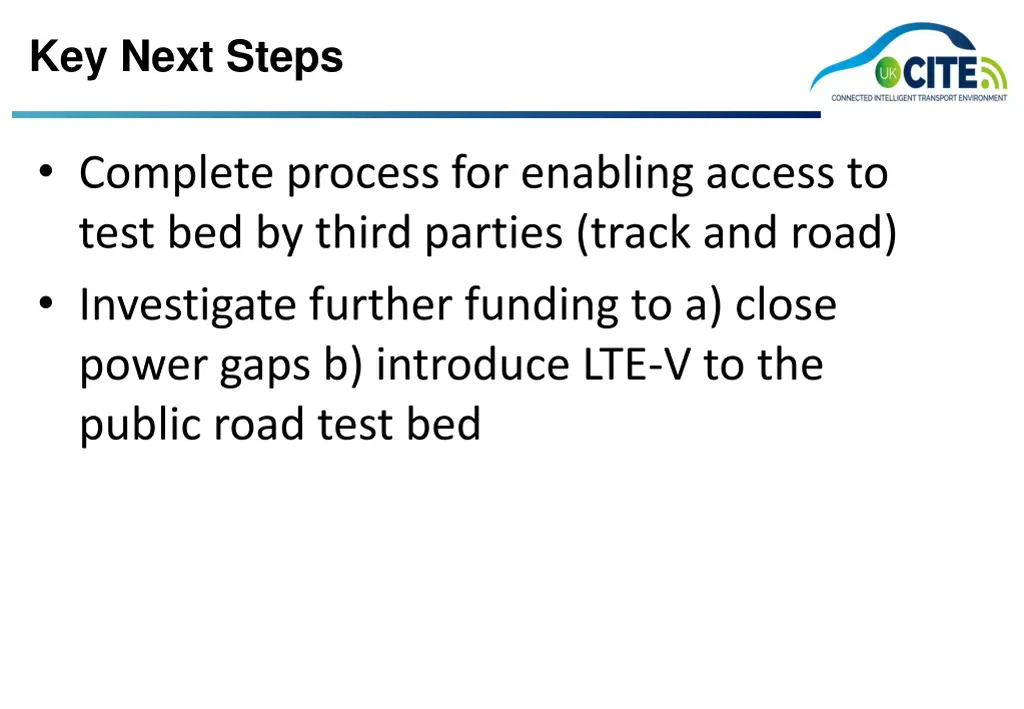 key next steps