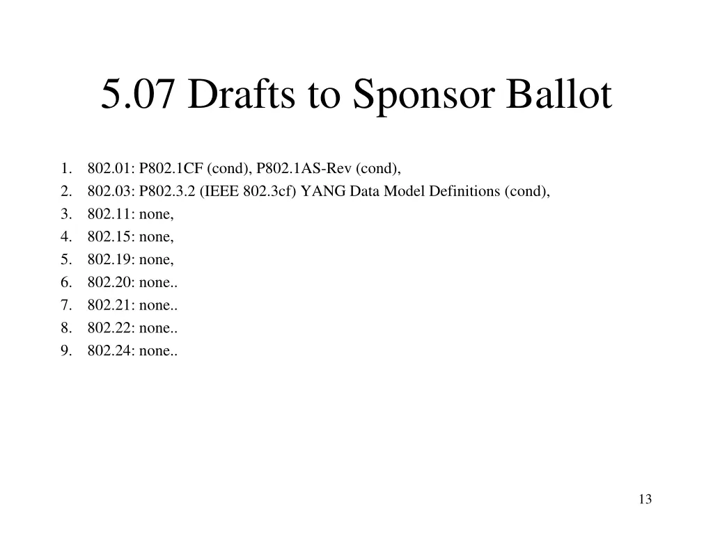 5 07 drafts to sponsor ballot