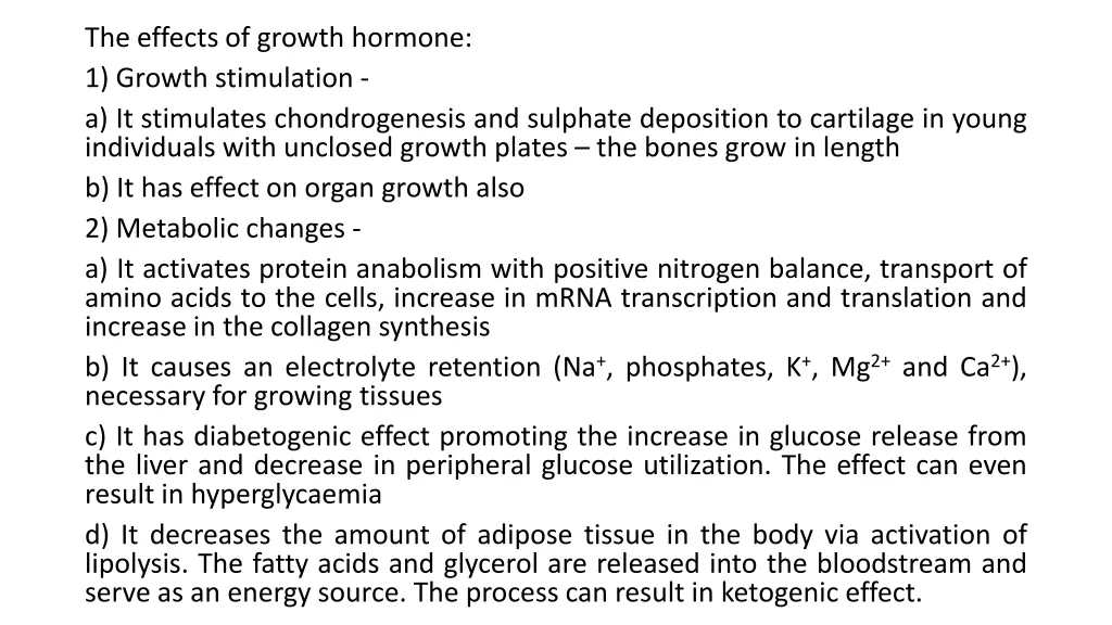the effects of growth hormone 1 growth