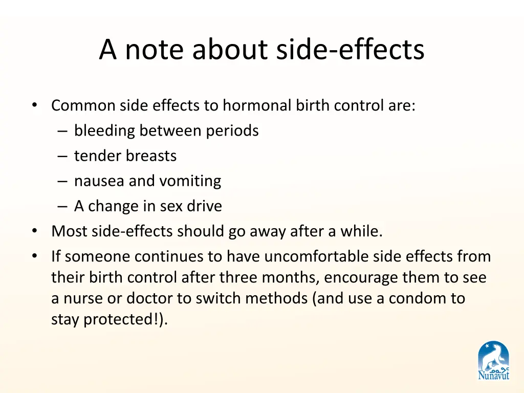 a note about side effects