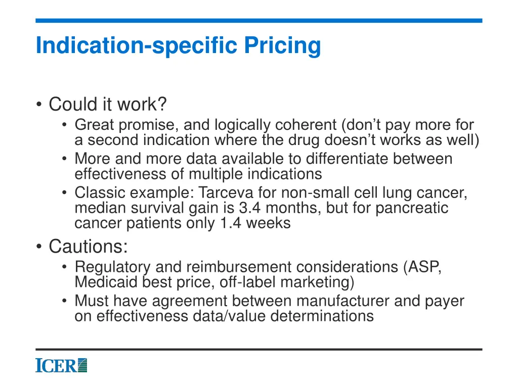 indication specific pricing 1