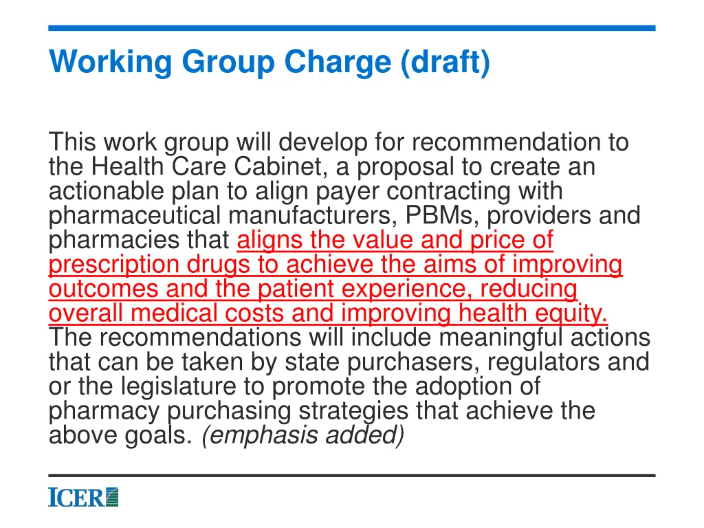 working group charge draft