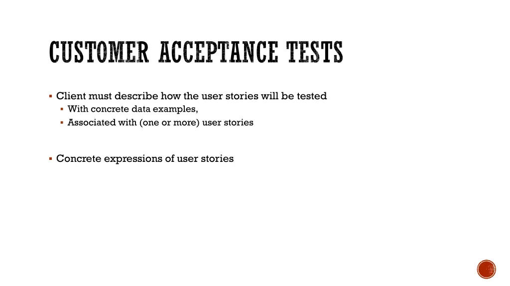 customer acceptance tests