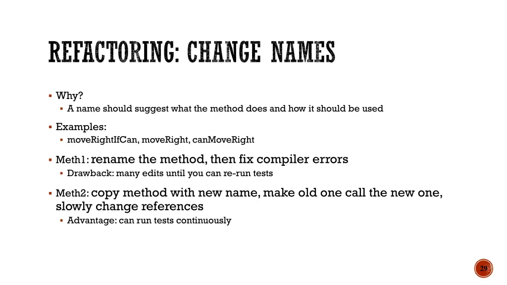 refactoring change names