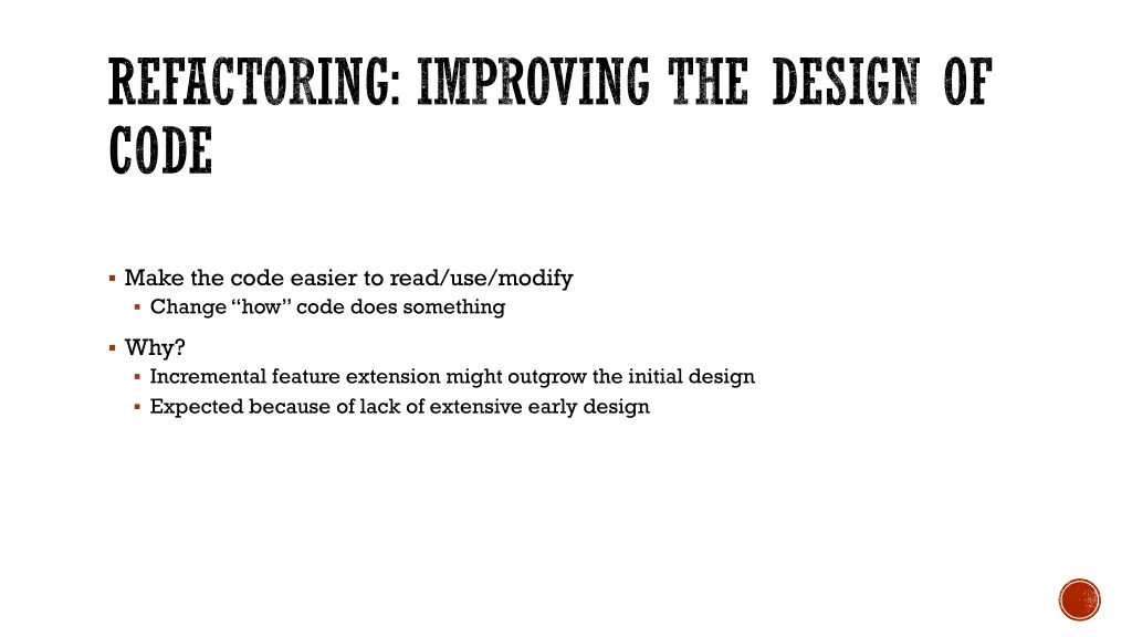 refactoring improving the design of code