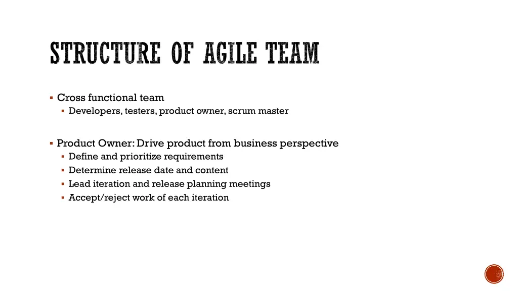 structure of agile team