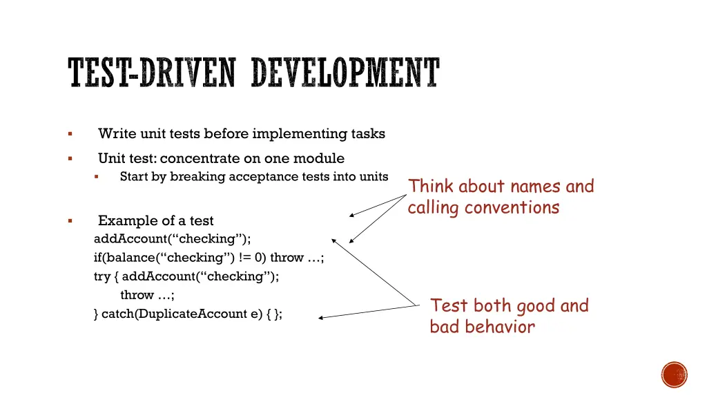 test driven development