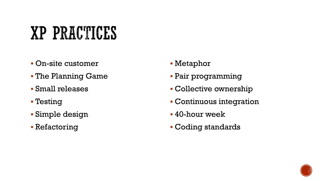 xp practices