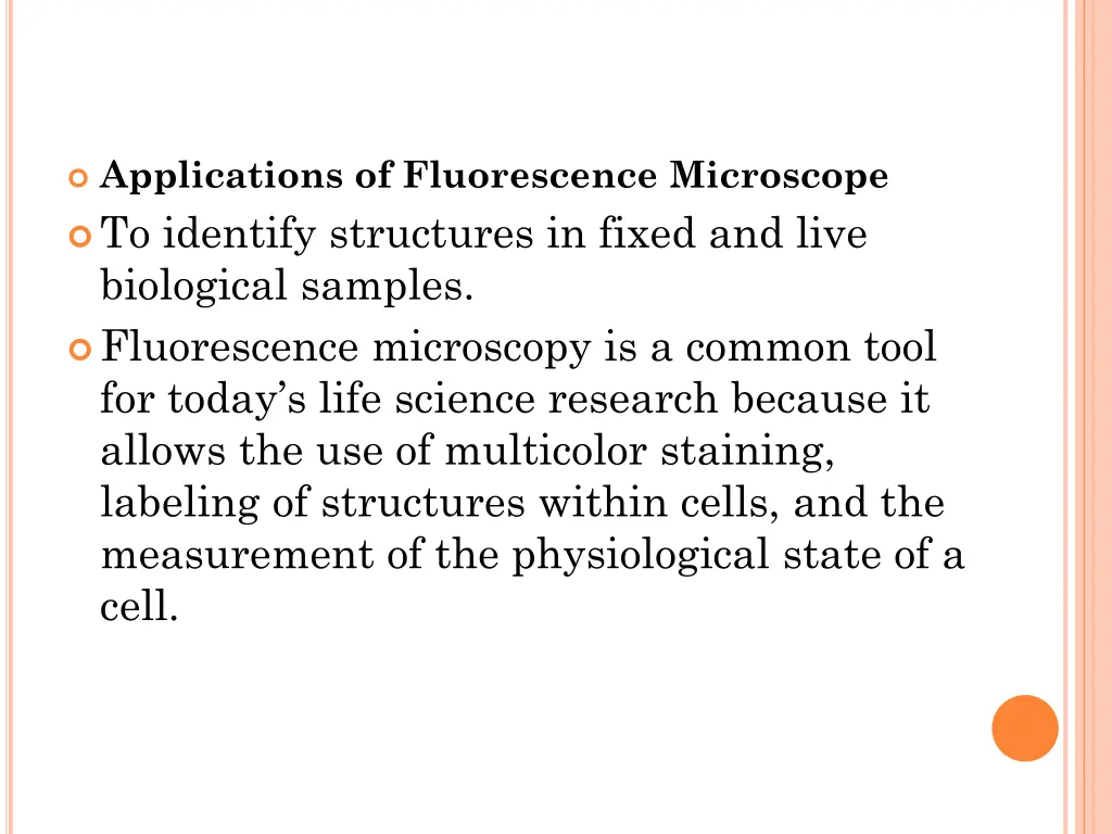 applications of fluorescence microscope