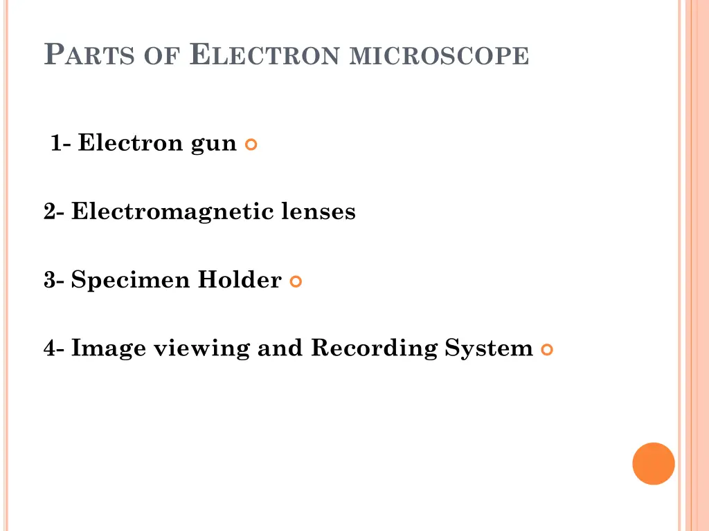 p arts of e lectron microscope