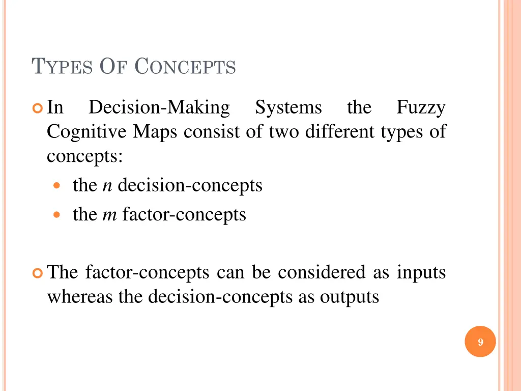 t ypes o f c oncepts