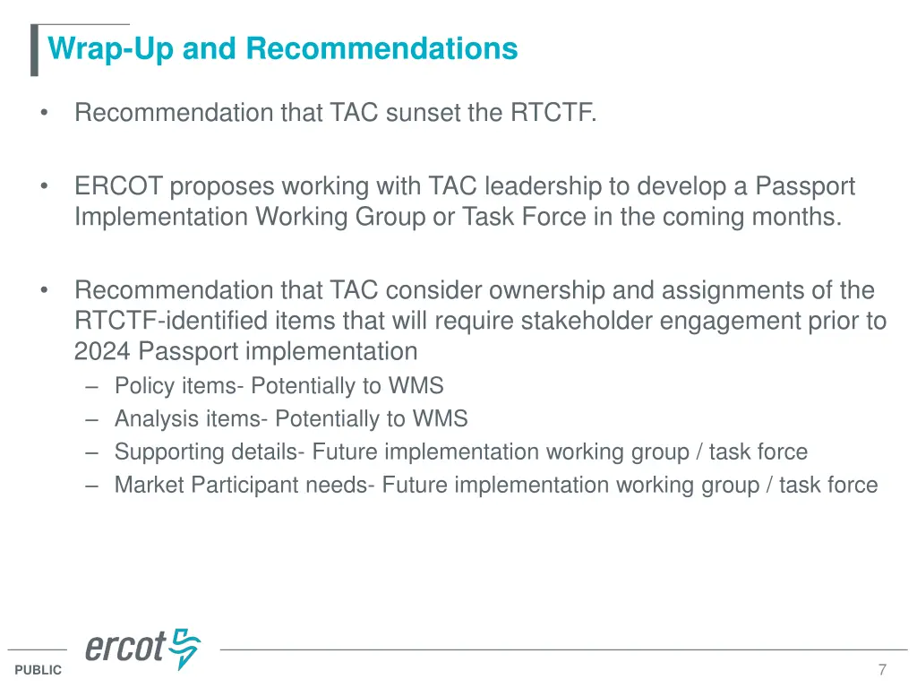 wrap up and recommendations