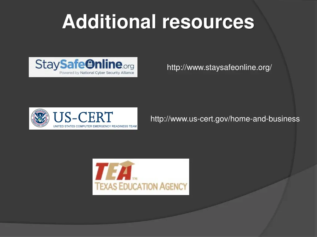 additional resources
