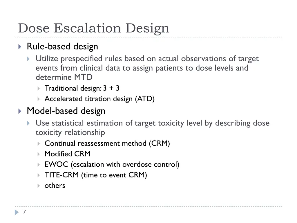 dose escalation design