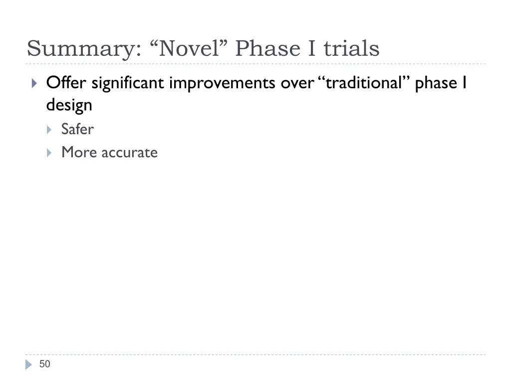 summary novel phase i trials