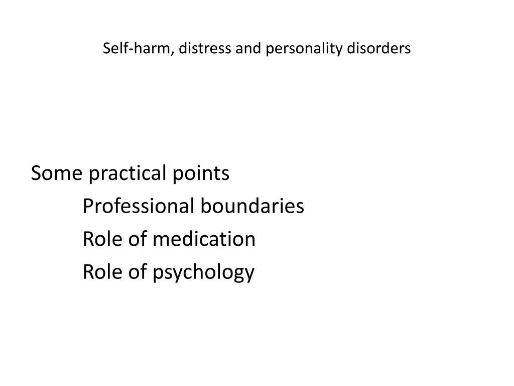 self harm distress and personality disorders 14