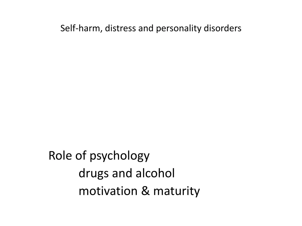 self harm distress and personality disorders 18