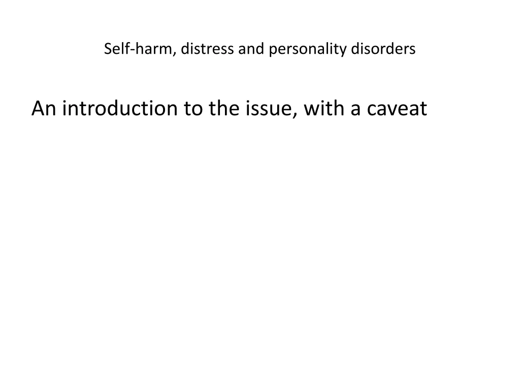 self harm distress and personality disorders 2