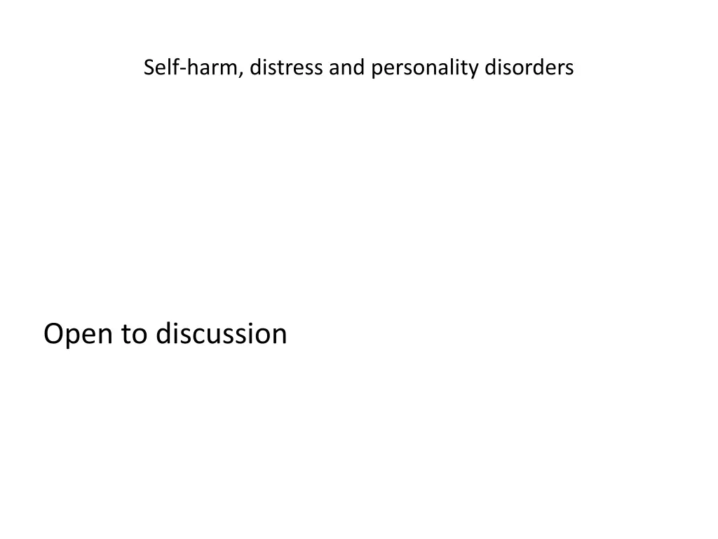 self harm distress and personality disorders 20