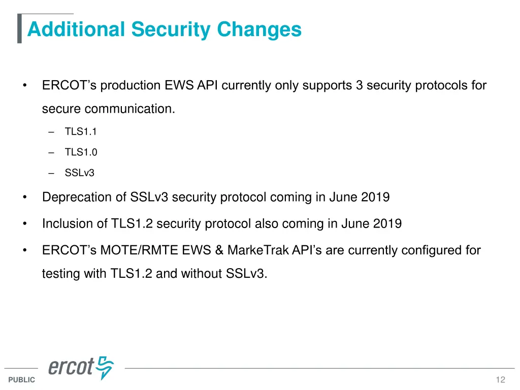 additional security changes