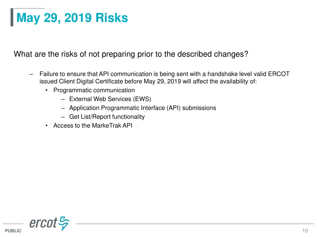 may 29 2019 risks