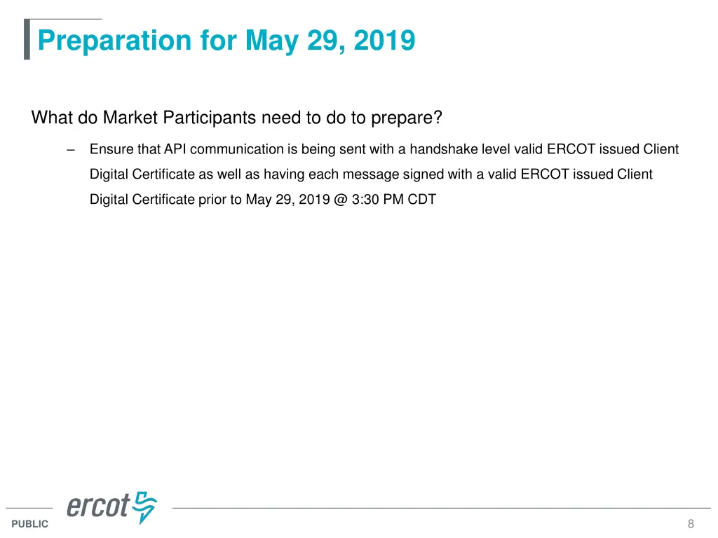 preparation for may 29 2019