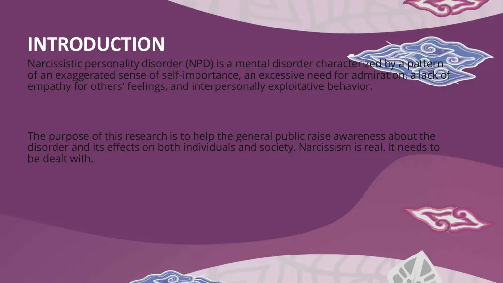 introduction narcissistic personality disorder