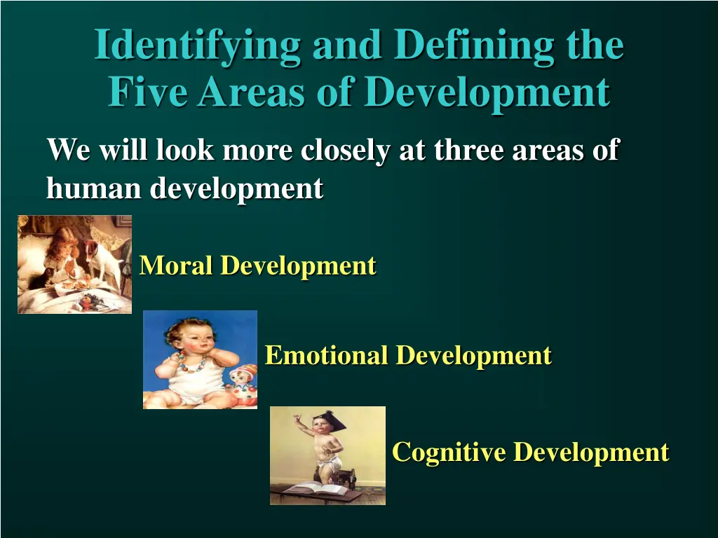 identifying and defining the five areas 3