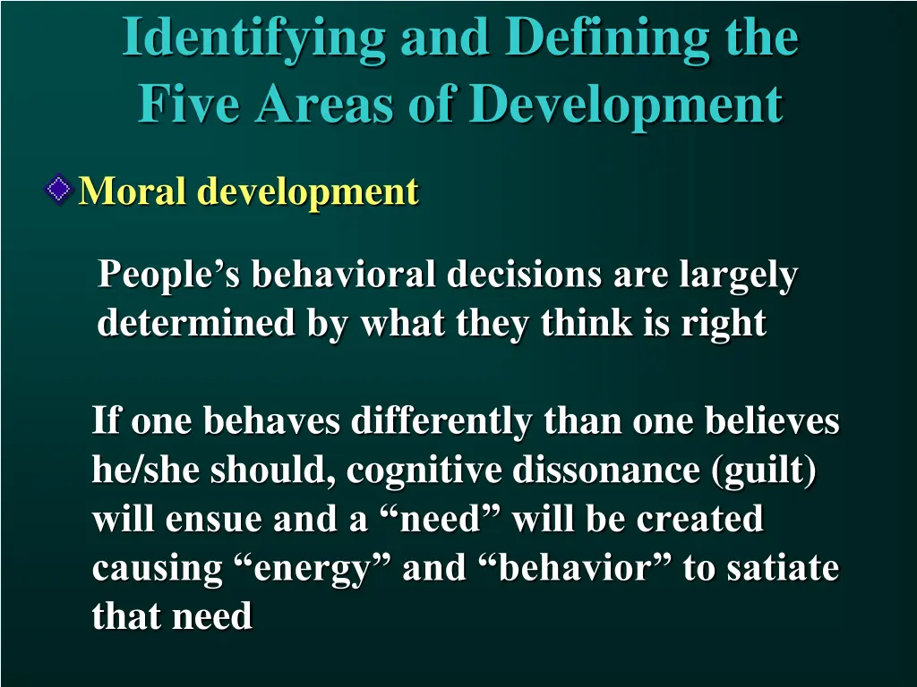 identifying and defining the five areas 4