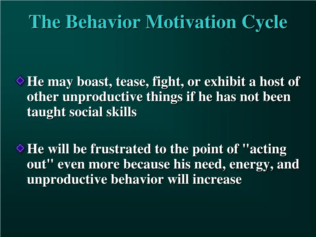 the behavior motivation cycle 1