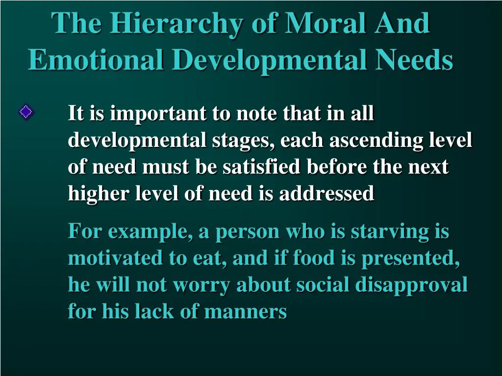 the hierarchy of moral and emotional 1