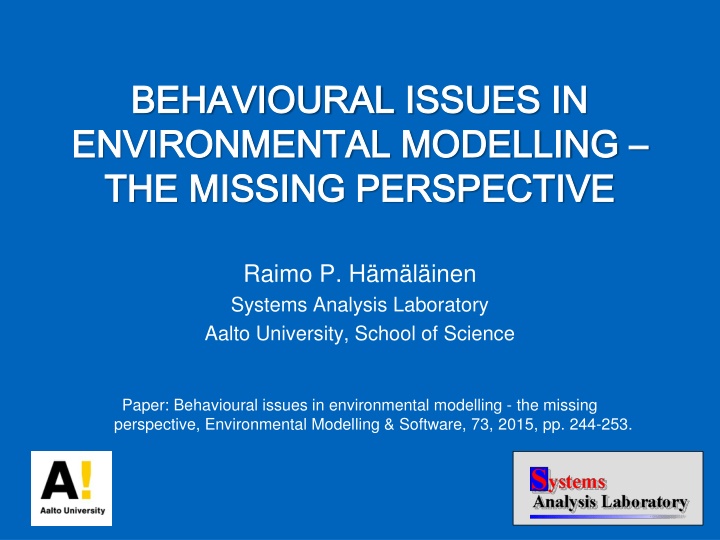 behavioural behavioural issues in environmental