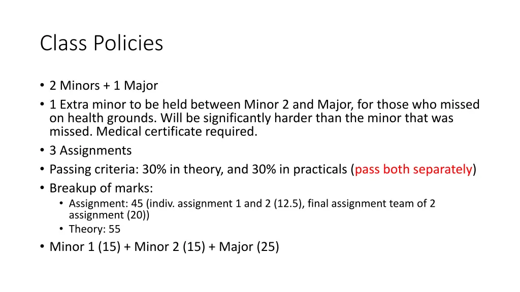 class policies